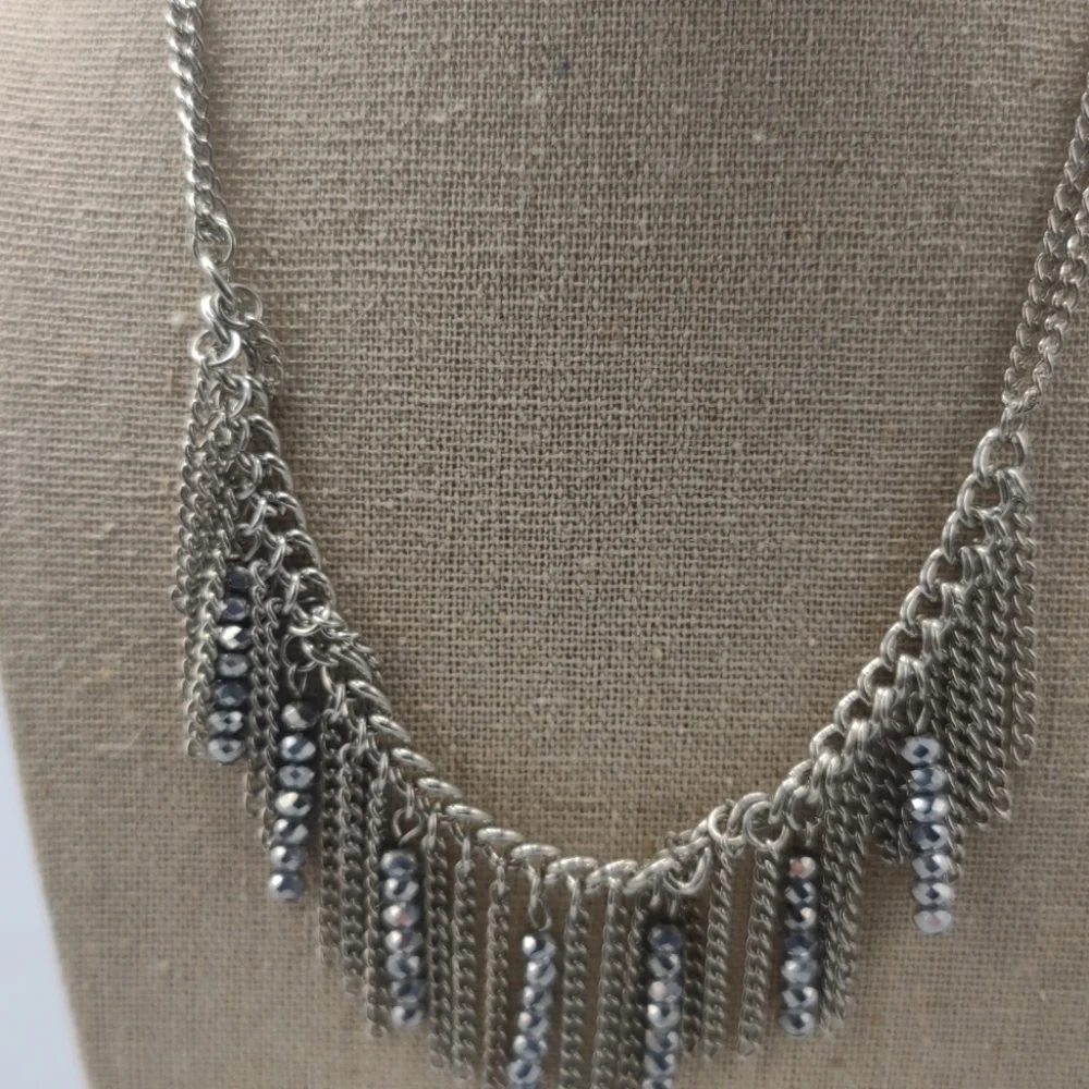 silvertone Multi dangle Necklace - Picture 2 of 4